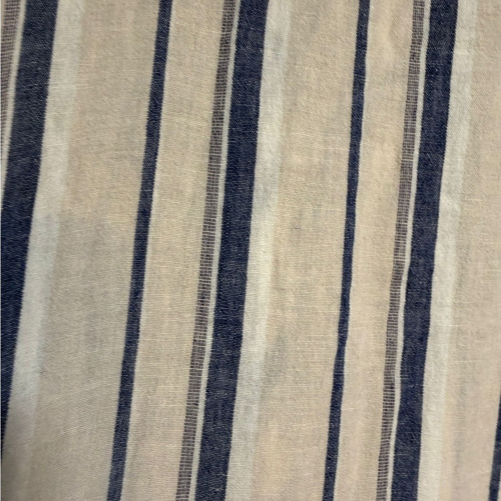 Free People Striped Button-Front Tunic Dress in Cream and Blue - Picture 3 of 11